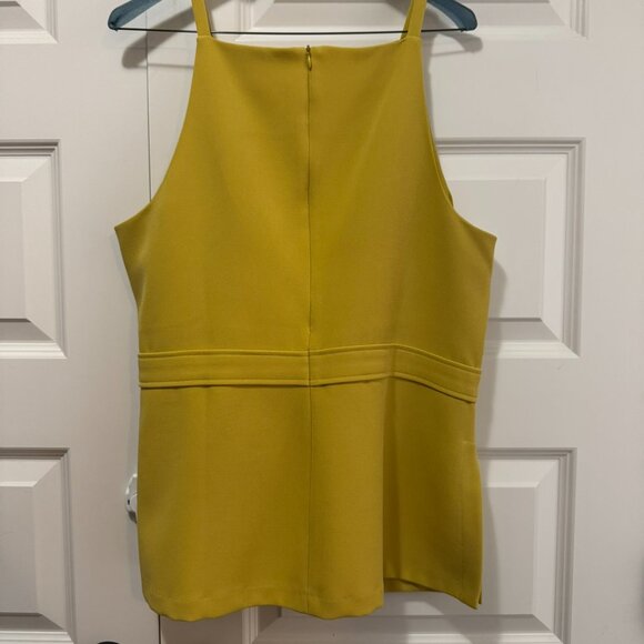 Women’s Mustard Yellow Sleeveless Blouse with Gold Button Detail – Size Large - Picture 2 of 5